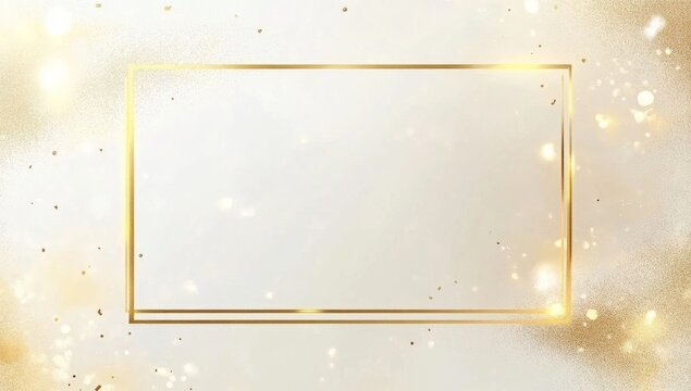 Elegant golden frame on soft beige background
