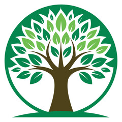 Obraz premium Minimalistic-logo-tree. 