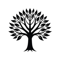 Obraz premium Minimalistic-logo-tree. 