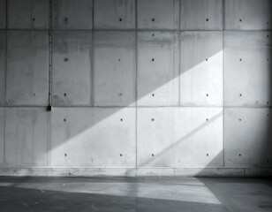 Sunlit Concrete Wall and Floor. Minimalist architectural background. Perfect for design projects.