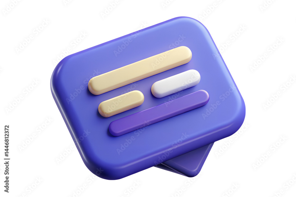 Poster high quality 3d rendering icon list menu representing information organization with rounded elements
