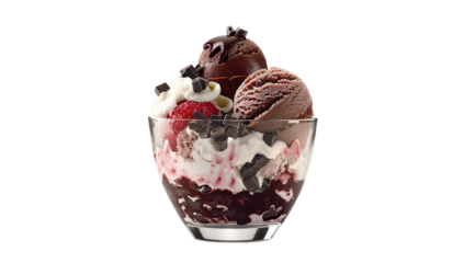 Chocolate, vanilla and strawberry Ice Cream