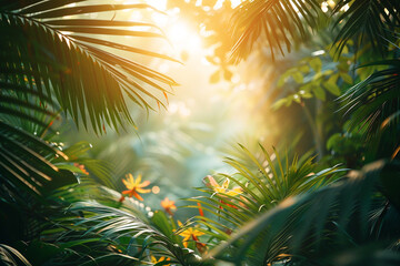 Experience charming vibrant beauty of sweet   lush tropical oasis, where verdant foliage creates sweet   stunning tapestry that immerses you in sweet   paradisiacal realm of untamed splendor and senso