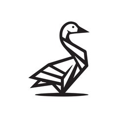 Origami Swan Logo – Elegant Geometric Bird Symbol for Modern Branding