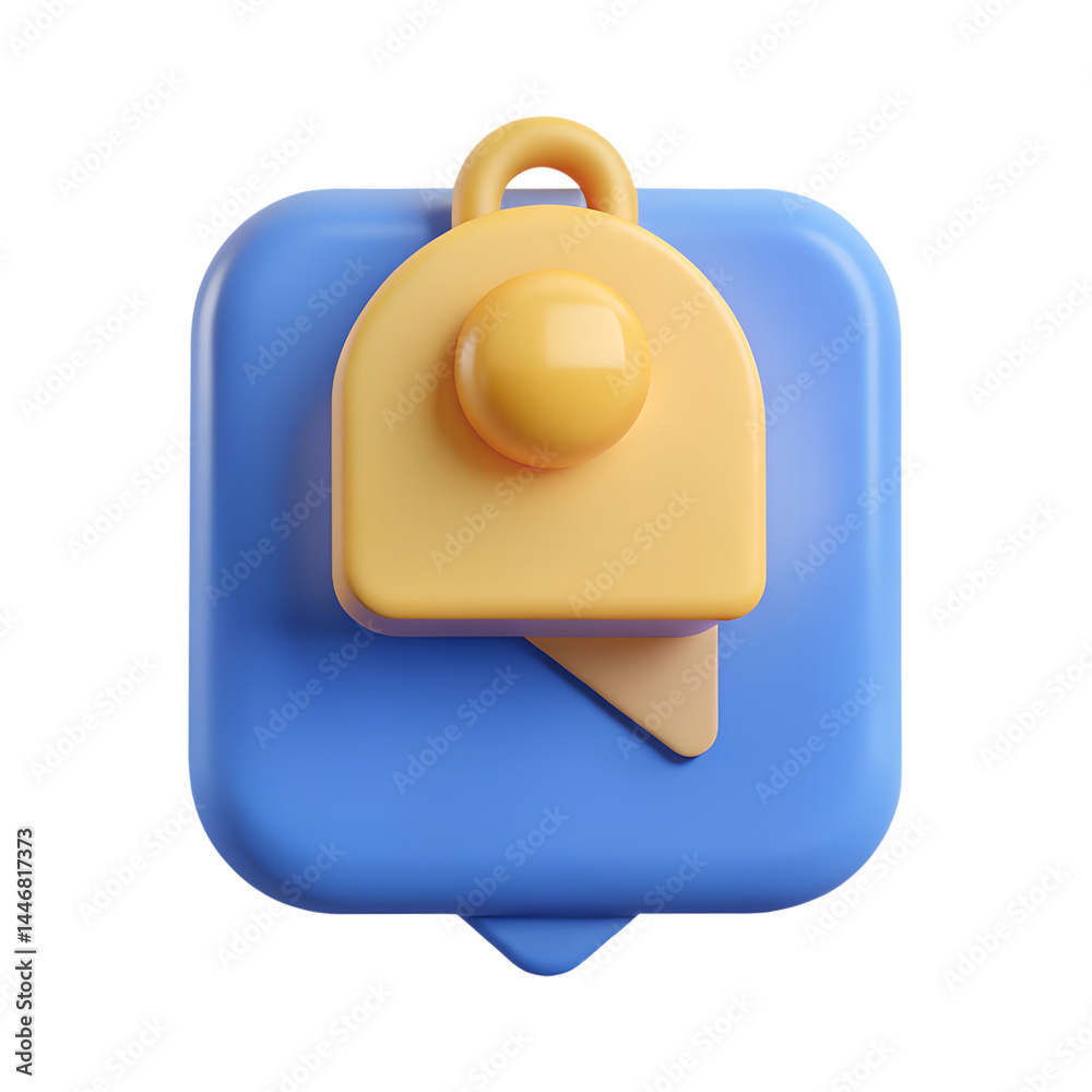 Poster stylish message notification icon high quality 3d rendering isolated against background showing mode