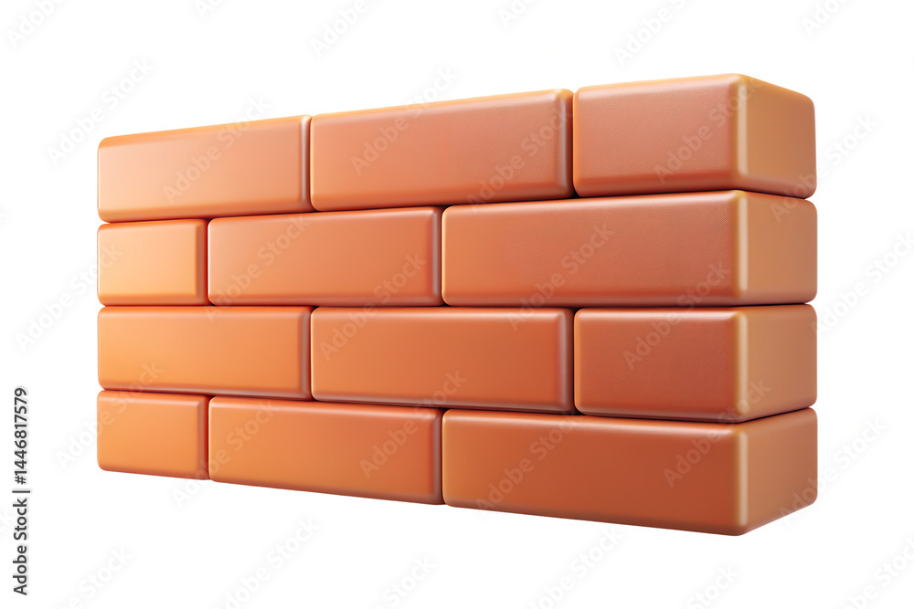 Fototapete three dimensional brick wall graphic with textured border high quality 3d rendering icon