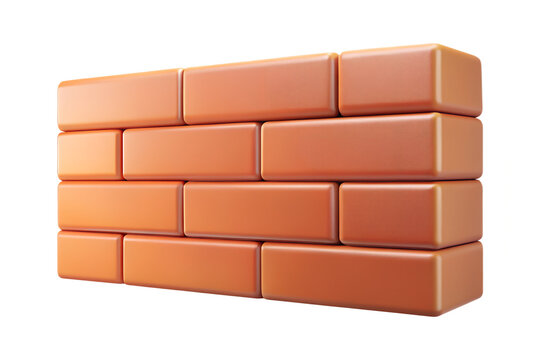 Three dimensional brick wall graphic with textured border high quality 3d rendering icon