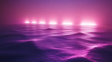Obraz premium Pink glow on misty ocean surface
