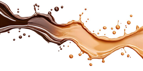 Chocolate And Caramel Splash Illustration Isolated Background