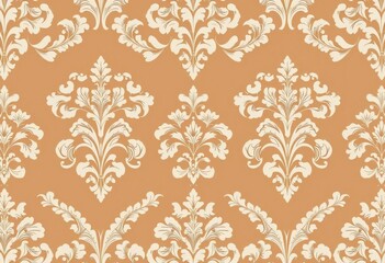 Delicate white floral damask, vintage French style, seamless repeat for wallpaper, interior, home decor