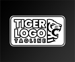Creative Black and White Logo Design Featuring a Tiger Illustration