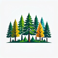 Obraz premium illustration of a forest icon logo on isolated white