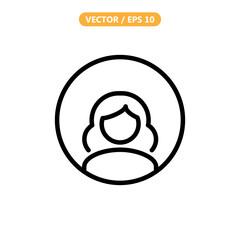 User Icon With Regular Style, Vector Illustration