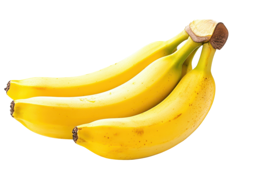 Close-up image of a bunch of yellow bananas against a muted background.  The bananas are arranged in a group, showing their ripeness and natural color.