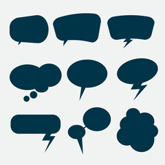 set of blask comic speech buubbles © Memet