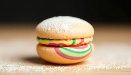 close up of a doughnut on a table