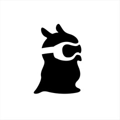 illustration of an owl silhouette used VR google, technology and game logo, t-shirt design, wall art, sticker