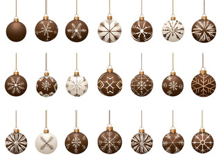 Christmas Ornaments Isolated Illustration Dark Background Design