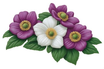 Elegant Purple  White Anemones Bouquet.