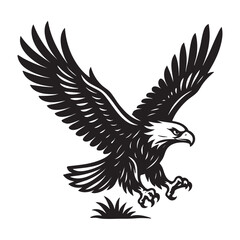 Obraz premium Eagle soaring with wings spread wide vector illustration