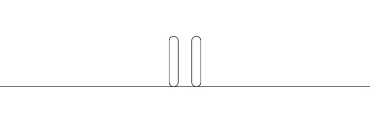 Pause icon in continuous line drawing style. Line art of pause button. Vector illustration. Abstract background . Vector Illustration  . EPS 10 .