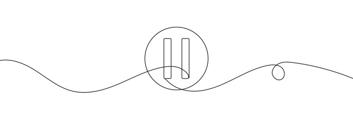 Pause icon in continuous line drawing style. Line art of pause button. Vector illustration. Abstract background . Vector Illustration  . EPS 10 .