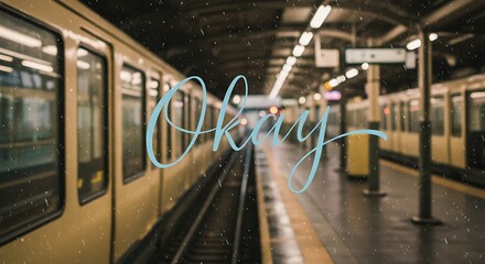 Obraz premium Train at Subway Station with Vintage Effect