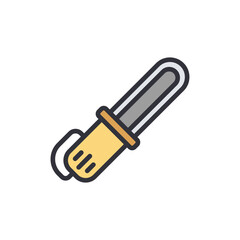 Electric saw colored icons, minimalist vector illustration ,simple transparent graphic element .Isolated on white background