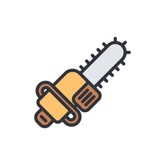 Electric saw colored icons, minimalist vector illustration ,simple transparent graphic element .Isolated on white background