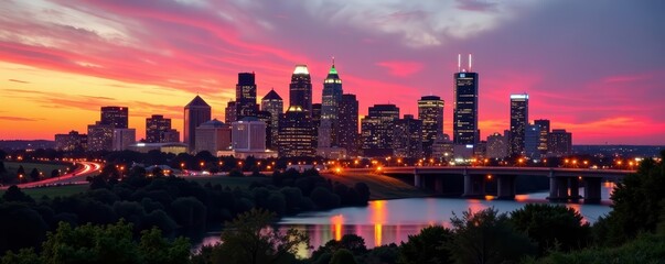 Downtown Buffalo Skyline With Buildings