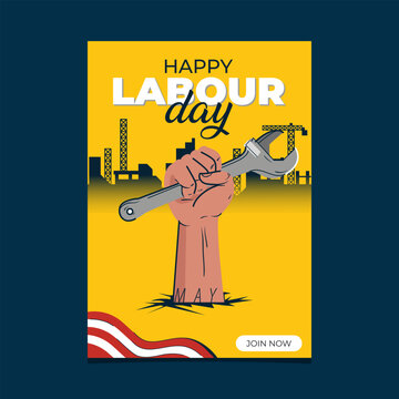  Happy labour day International 2025 poster design vector