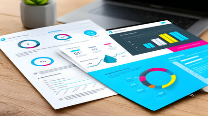 with spending insights, AI background visuals of floating numbers and surreal charts