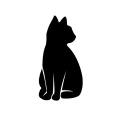Seated Cat Silhouette