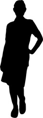 silhouette of a female assistant housemaid