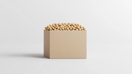 Beige box filled with small, light-brown seeds
