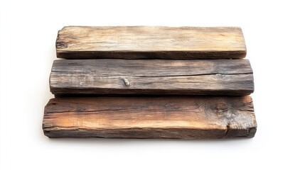 Weathered wooden planks stacked
