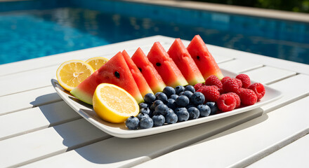 Summer Poolside Refreshment: Watermelon, Berries & Citrus Platter