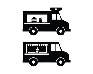 Food Truck icon silhouette vector illustration
