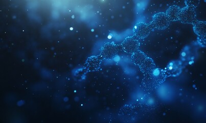DNA molecule in deep blue space