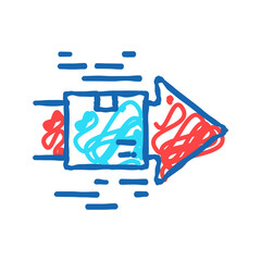 fast delivery free shipping icon doodle illustration