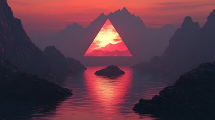 Sunrise Triangle Over Mountains