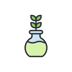 Essential oil colored icons, minimalist vector illustration ,simple transparent graphic element .Isolated on white background