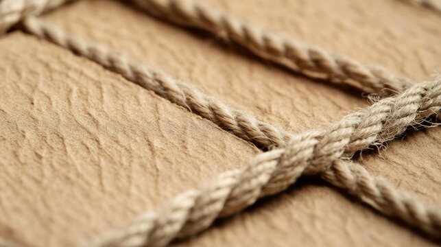 A close-up shot of a brown kraft paper package tied with a natural rop