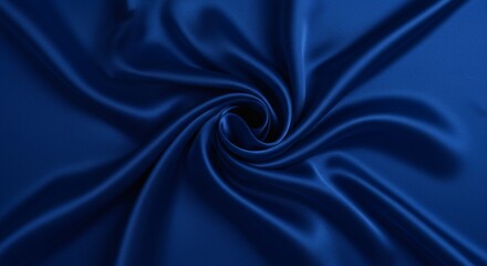 Fototapeta premium Elegant Blue Silk Fabric with Swirling Pattern Texture Background