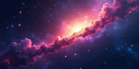 Celestial nebula in space with glowing lights and smoke, magical, light, nebula