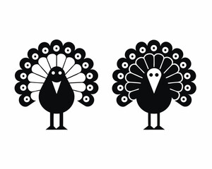 Turkey icon and logo silhouette vector illustration