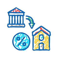 housing benefits icon doodle illustration