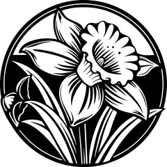 daffodil vector silhouette illustration svg