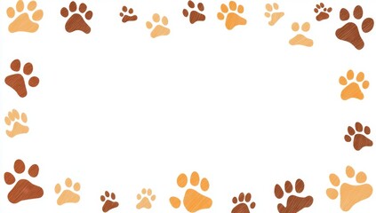 Paw prints border design
