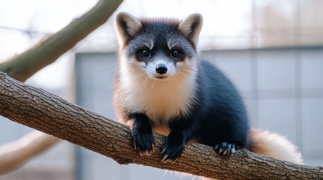 CaptivatingPortraitofaSylvaticSilverFoxPerchedonTreeBranchintheWoodswithWinterFlurriesPowderingItsFurandAdorableFaceExpression